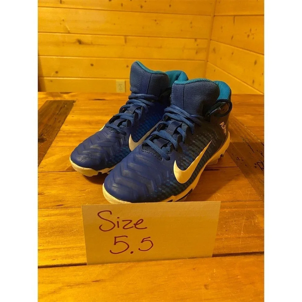 Nike Youth Alpha Menace 2 Shark Football Cleats Blue Unisex‎ Kids 5.5Y Blue GC